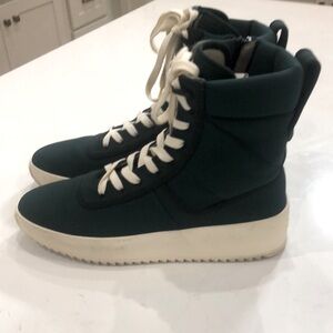 Fear of God Military High Top Sneaker forest green color. Men's size 10. Euro 43